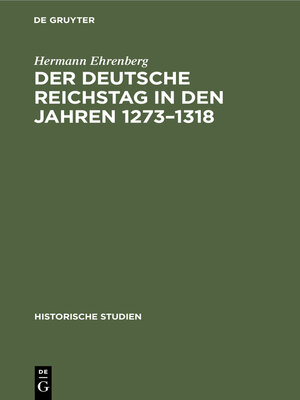 cover image of Der Deutsche Reichstag in den Jahren 1273–1318